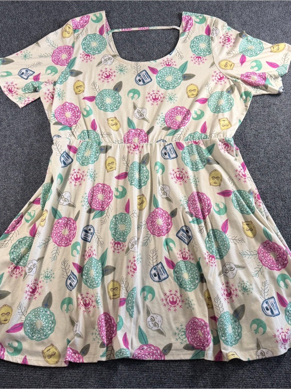 Her Universe Star Wars Dress All Over Print Disney R2D2 C-3PO Women's Plus Sz 3